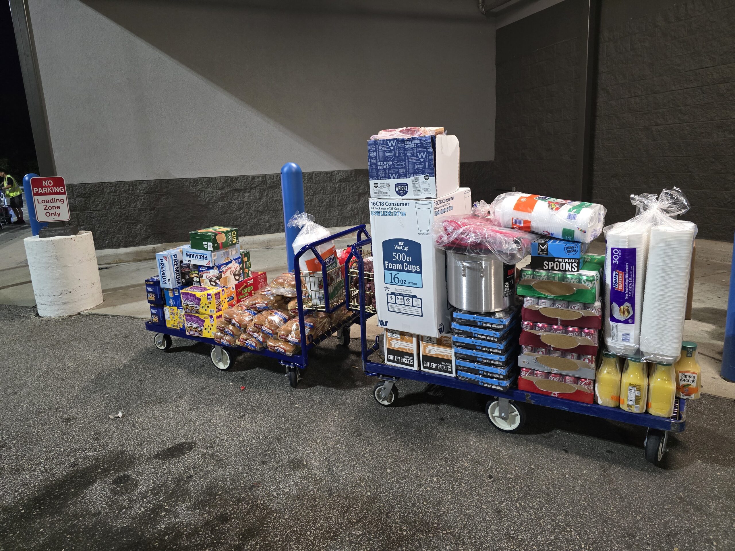 Food and disaster response supplies ready for delivery