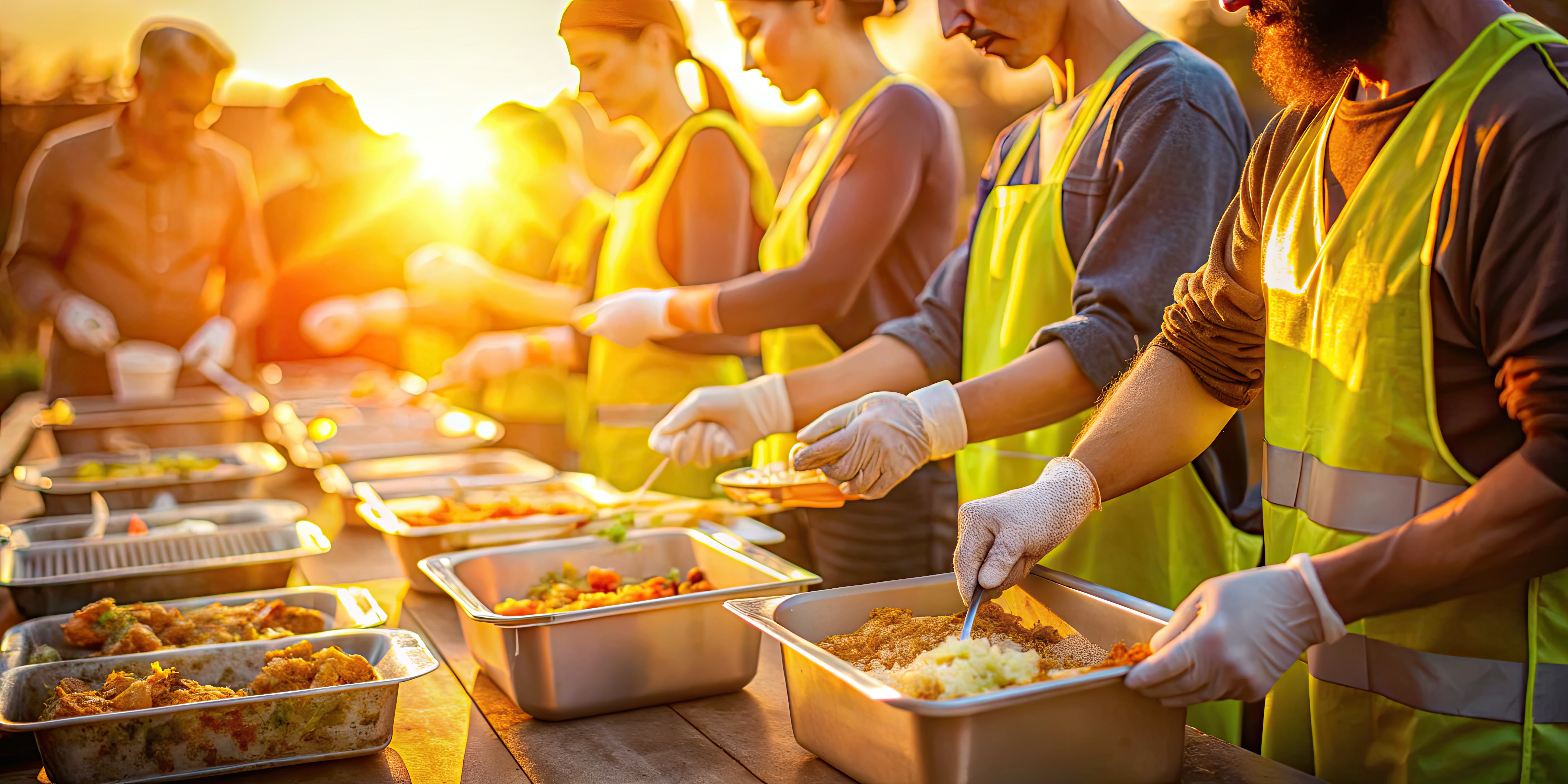 Help After Disaster volunteers preparing to-go meals